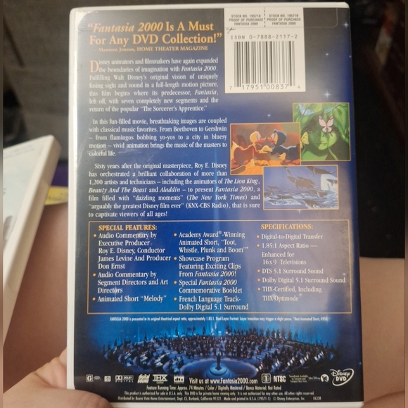 Walt Disney Presents - Fantasia 2000 (DVD, 2000) Mickey Mouse - Brand New/Sealed - Picture 3 of 3